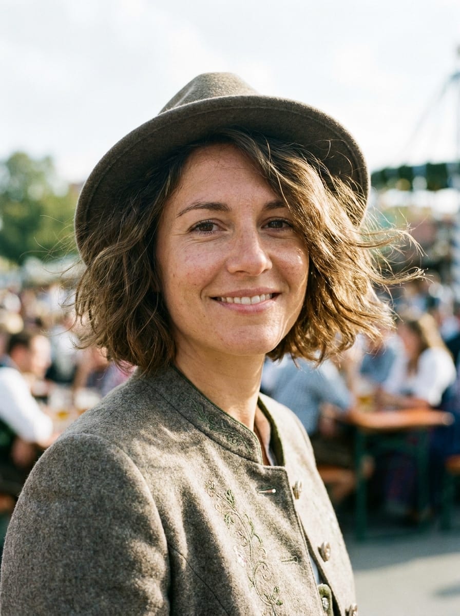 Wavy Bob zum Dirndl - Oktoberfest Frisur für kurze Haare